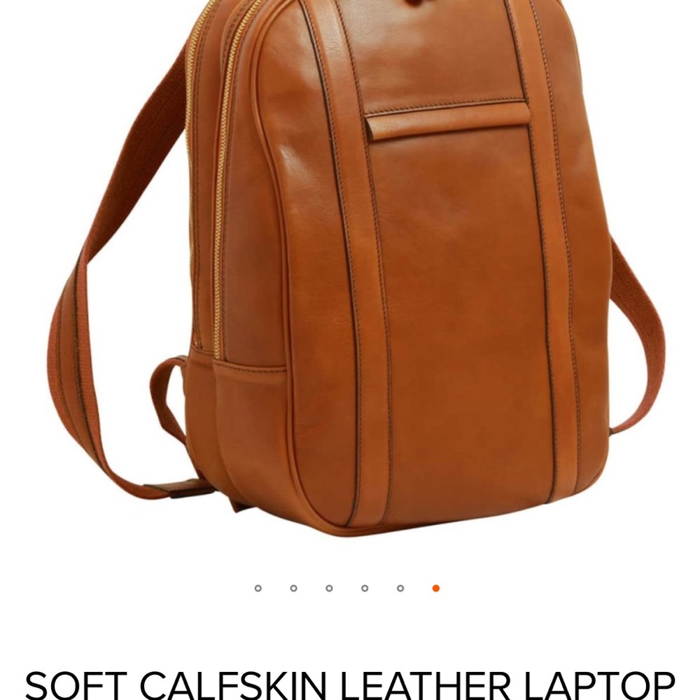 Brown Italian Leather Laptop Backpack